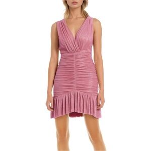 Badgley Mischka Dune V-Neck Sleeveless Mini Dress NWT